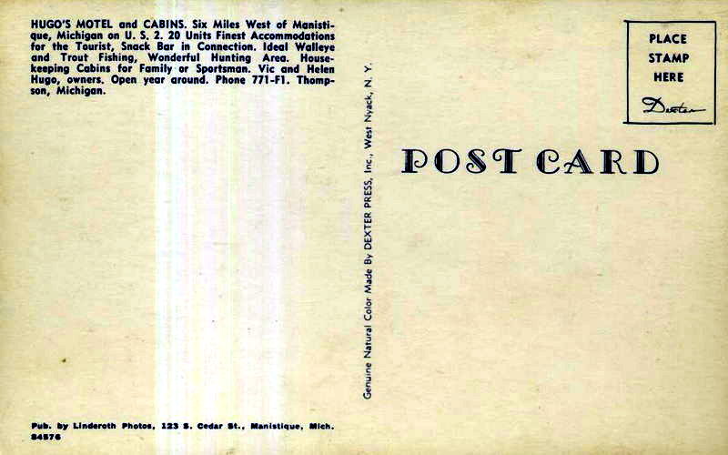 Hugos Motel and Cabins - Old Postcard (newer photo)